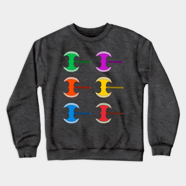 Colorful Battleaxe Pattern Crewneck Sweatshirt by Kangavark